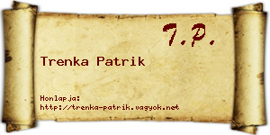 Trenka Patrik névjegykártya